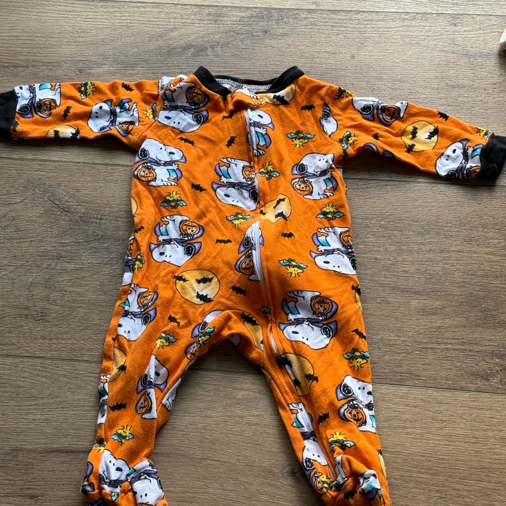 Orange Halloween Snoopy Onesie